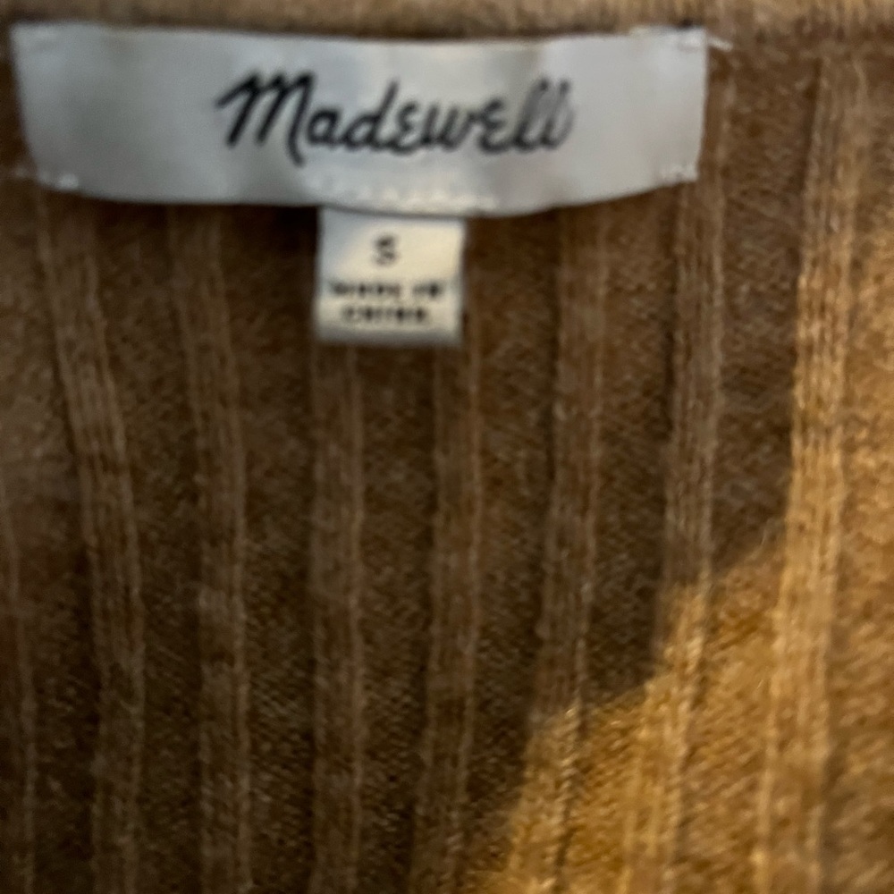 Madewell size S Oversized Women's Tan Button-Up Sweater - Picture 15 of 16